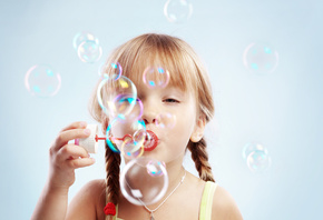 bubbles, children,  , Cute little girl, childhood, happiness,  ...