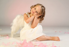 beautiful, childhood, wings, child, angel, Little girl, lovely, cute, feath ...