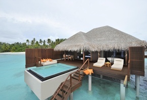океан, отель, диван, бассейн, Ayada maldives