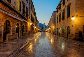 , dubrovnik, sunrise, croatia, stradun