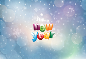 круги, фон, Happy new year, снежинки, поздравление, надпись