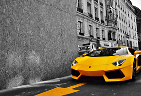 Lamborghini, Aventador, yellow