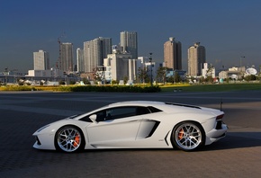 city, aventador, wheels, lamborghini, lp700-4, white