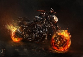 Призрачный гонщик 2, байк, spirit of vengeance, ghost rider, мотоцикл