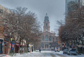 snow, , Courthouse, -, fort worth, usa, , texas