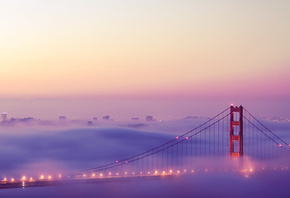 огни, San francisco, туман, golden gate bridge, сан франциско огни, San francisco, туман, golden gate bridge, сан франциско