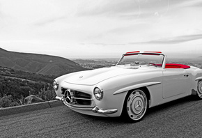 mercedes, benz, black, red