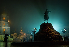 Украина (18), Кив, площадь, Богдана Хмельницкого, памятник
