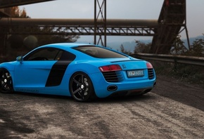 Audi R8, автомобиль, машина, синий, ауди