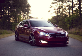 wood, Kia optima, ���, clean, ���, ������, road, stance, ������
