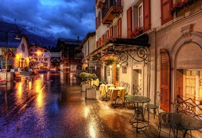кафе, Zermatt, швейцария, церматт, улица, столики, switzerland