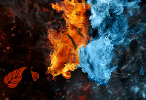 photoshop, girls, fire