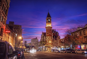 6th ave and 9th st., -, , usa, night, village, nyc, jefferson ma ...