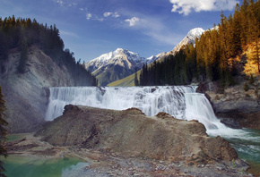 , canada, Yoho national park, wapta falls, british columbia, kicking  ...