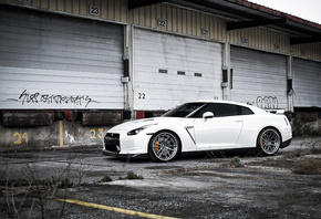 Nissan, , white, , gt-r, 