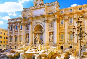 Италия, Рим, дворец, фонтан Треви
