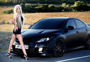 , blonde, black, girl, matte, , , , 6, Mazda