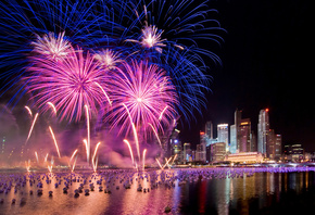 Fireworks, new year, singapore, , , 