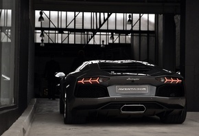 чёрный, ламборгини, Lamborghini, авентадор, aventador, black, lp700-4