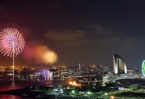 japan, , Fireworks. yokohama, , kanagawa, 