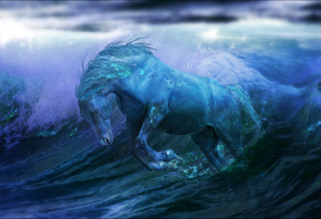 , , , ocean, , Water, fantasy, horse, 
