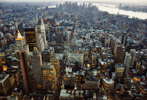 new york city, Город, нью-йорк, tilt shift, манхэттен, сша, нью йорк