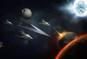 moon, wars, death, Star, star, destroyer, space