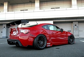 red, wallpapers, tuning, scion fr-s, sportcar, , rocket bunny,  ...