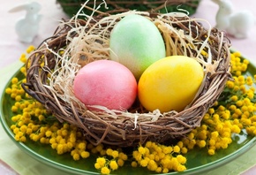 пасха, гнездо, праздник, яйца, весна, пасхальные, Easter