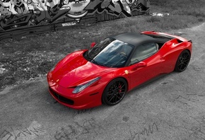 феррари, Ferrari, вид сбоку, красный, италия, 458 italia, red