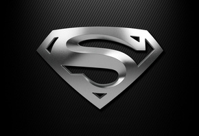 balck, gray, shield, Superman, silver