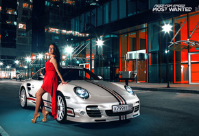 Porsche 911 turbo, Porsche, 911, turbo, девушка, белый, need for speed most ...