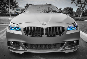 m1, bmw, gray, blue, angel eyes, headlight