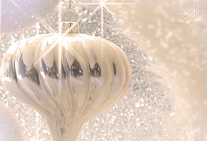 new year, ornament, white, silver