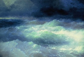 Айвазовский, картина, живопись, 1898, море, шторм, волна, буря, луч света