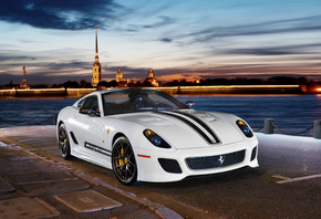 Ferrari, 599 GTO, феррари, белый