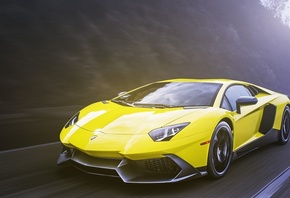 Lamborghini, Aventador, ламборгини, спорткар, суперкар, желтый, скорость, д ...
