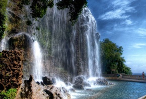 France waterfall of castle hill, nice, france, , , , , 