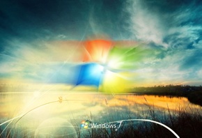 Windows 7, Windows, винда, фотошоп, работа, природа, небо, закат