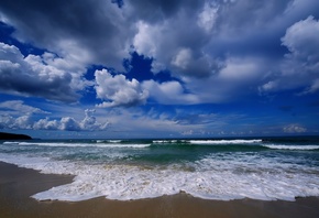море, песок, небо, блин