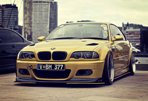 Gold, BMW, M3, E46, stance, , 