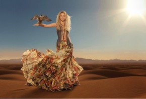 Shakira, Шакира, певица, блондинка, длинные волосы, юбка, топ, украшение, в ...