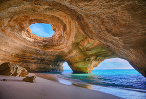 algarve, portugal, Португалия, Алгарви, море, берег, песок, скала, арка, камни