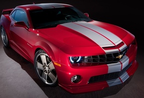 chevrolet, camaro, red