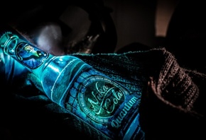 Fallout, Nuka Cola, Квантовая бутылка, сияние, блеск, синяя