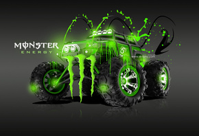 Tony Kokhan, Green, Monster Energy, Traxxas Summit, Truck, Green, Acid, Pla ...