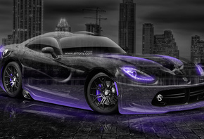 Tony Kokhan, Dodge, Viper, Crystal, City, Violet, Neon, Night, el Tony Cars, Wallpapers,  , , , , , , , , , , , , , , 2014