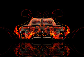 Tony Kokhan, Mazda, RX7, VeilSide, Back, Fire, Car, Orange, Black, Abstract, BodyKit, Tuning, el Tony Cars, Photoshop, Style,  , , , , 2014, , 7,  , , , , , , , 