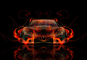 Tony Kokhan, Mazda, RX7, JDM, VeilSide, Tuning, Back, Fire, Car, Abstract,  ...