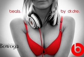 beats, dr, dre, headphones, девушка
